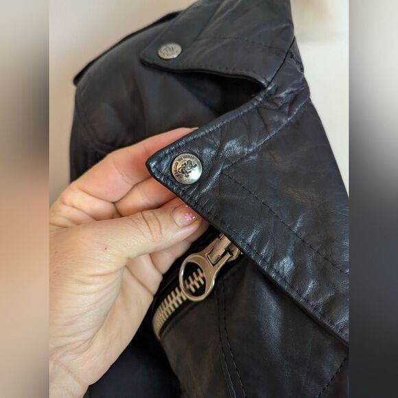 RARE Naked Angels Parasuco Black Bodycon Dress w/ Zip-Off Leather Moto Jacket S/ - Picture 7 of 15